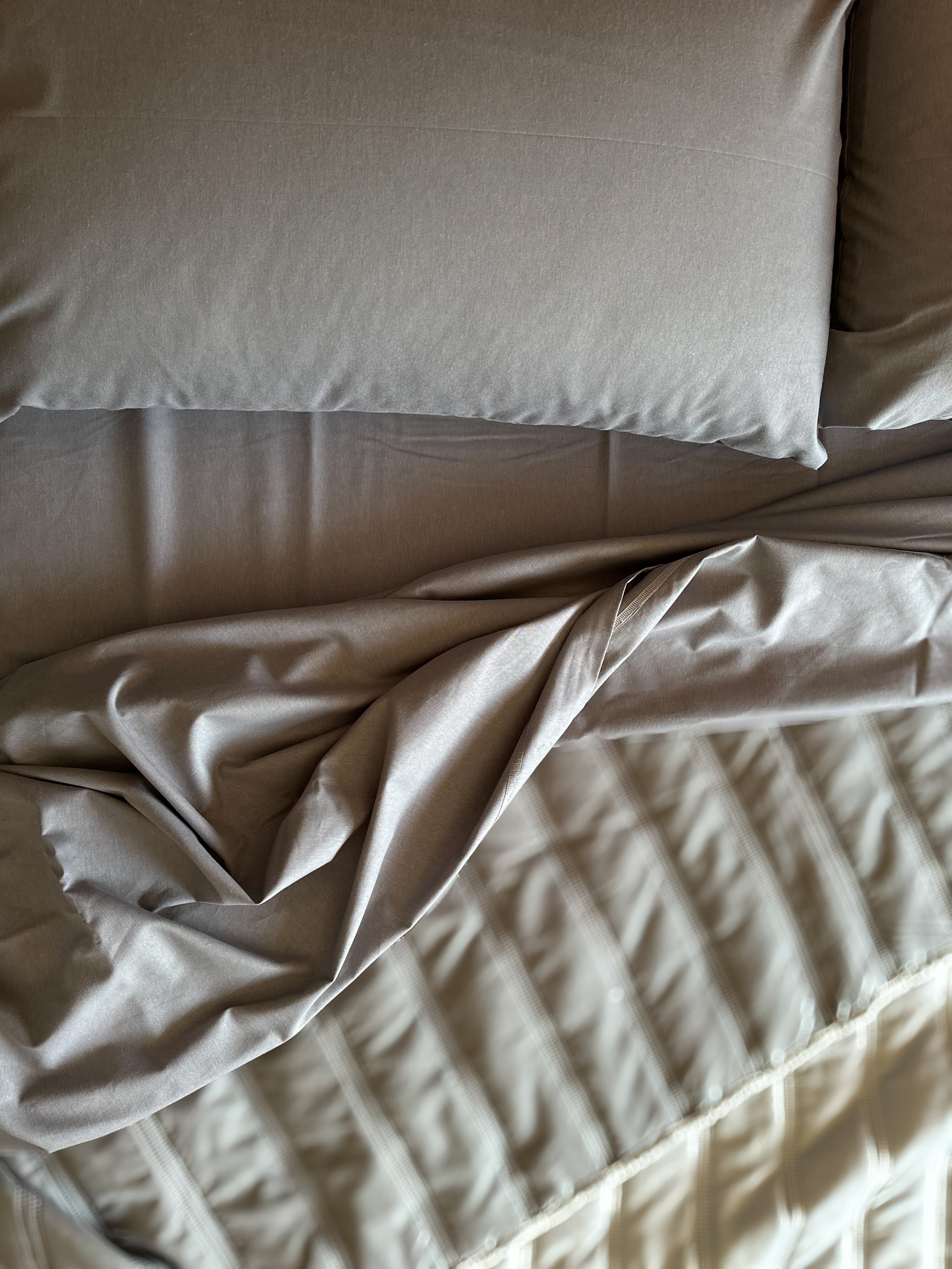 Juego de sábanas grises - Percal 180 hilos 