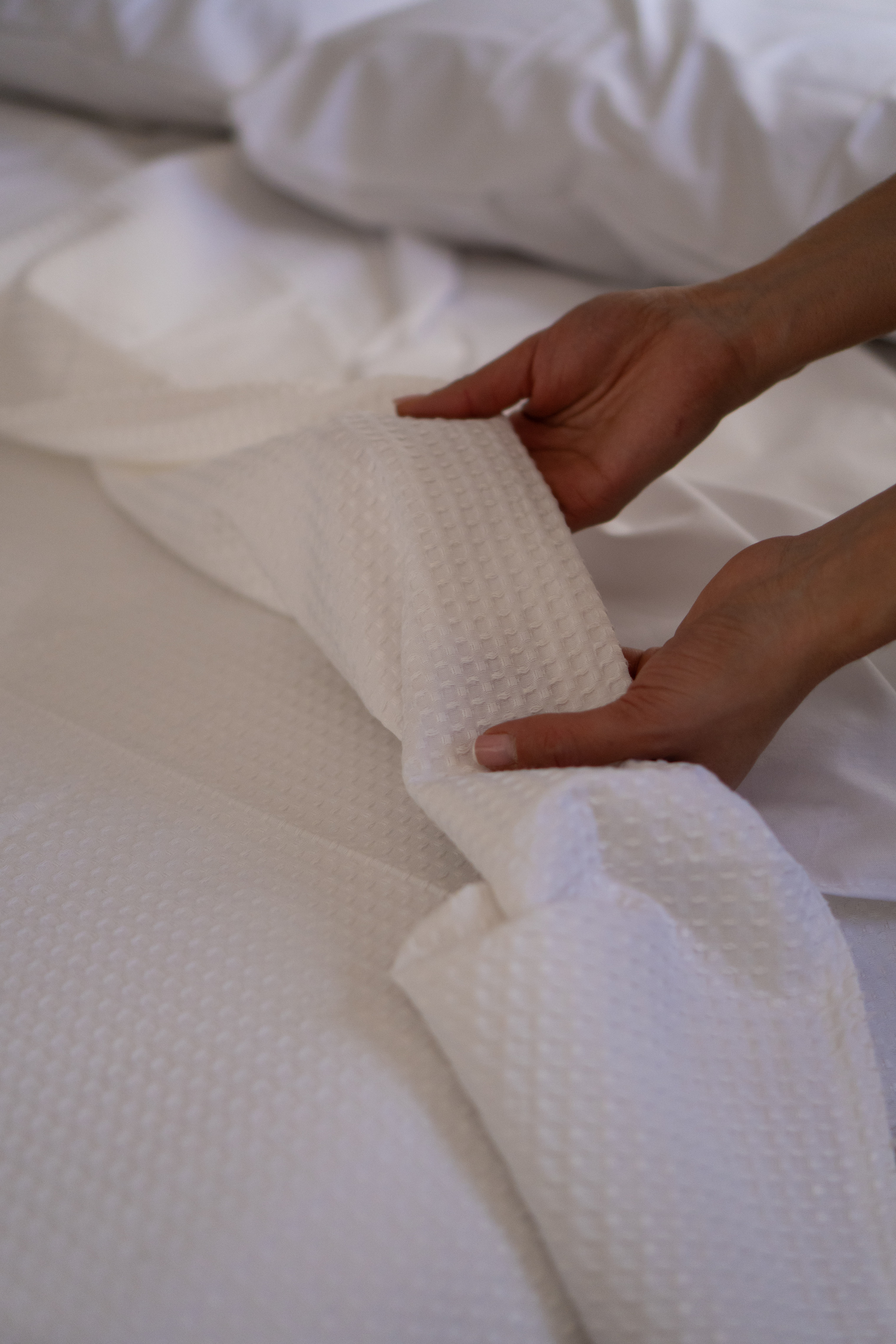 Cubrecama/colcha nido de abeja