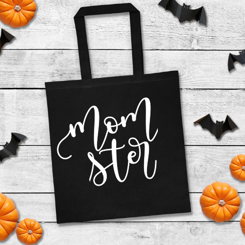 Momster Balck Halloween Tote 