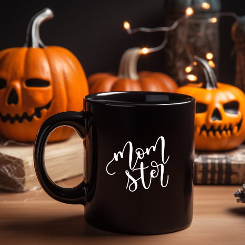 Black 'Momster' Mug