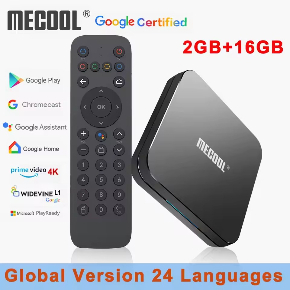 Mecool KM9 Pro clássico certificado Google Amlogic S905X2 Android 10.0 2 16G 4K HDR elenco voz controle Android TV