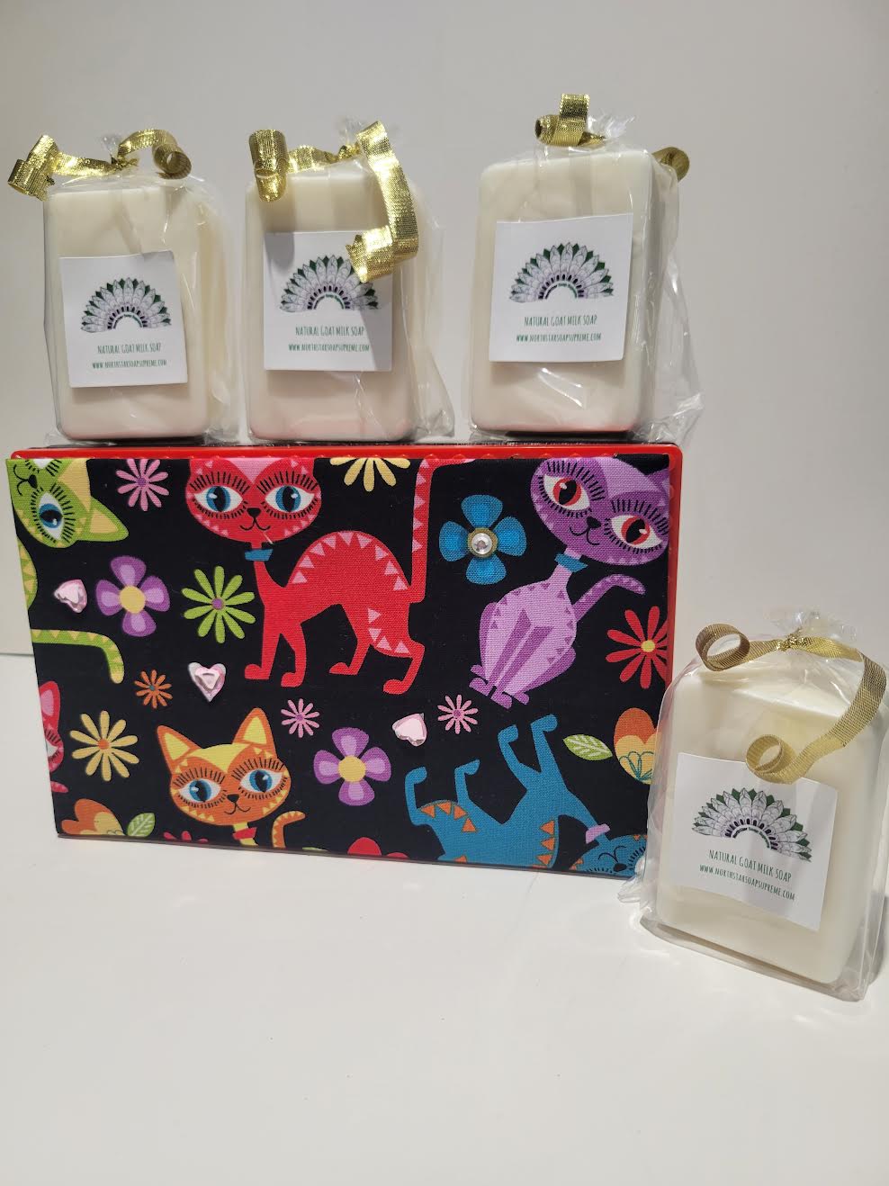 Red Thin Cat Collection in Black Keepsake Box