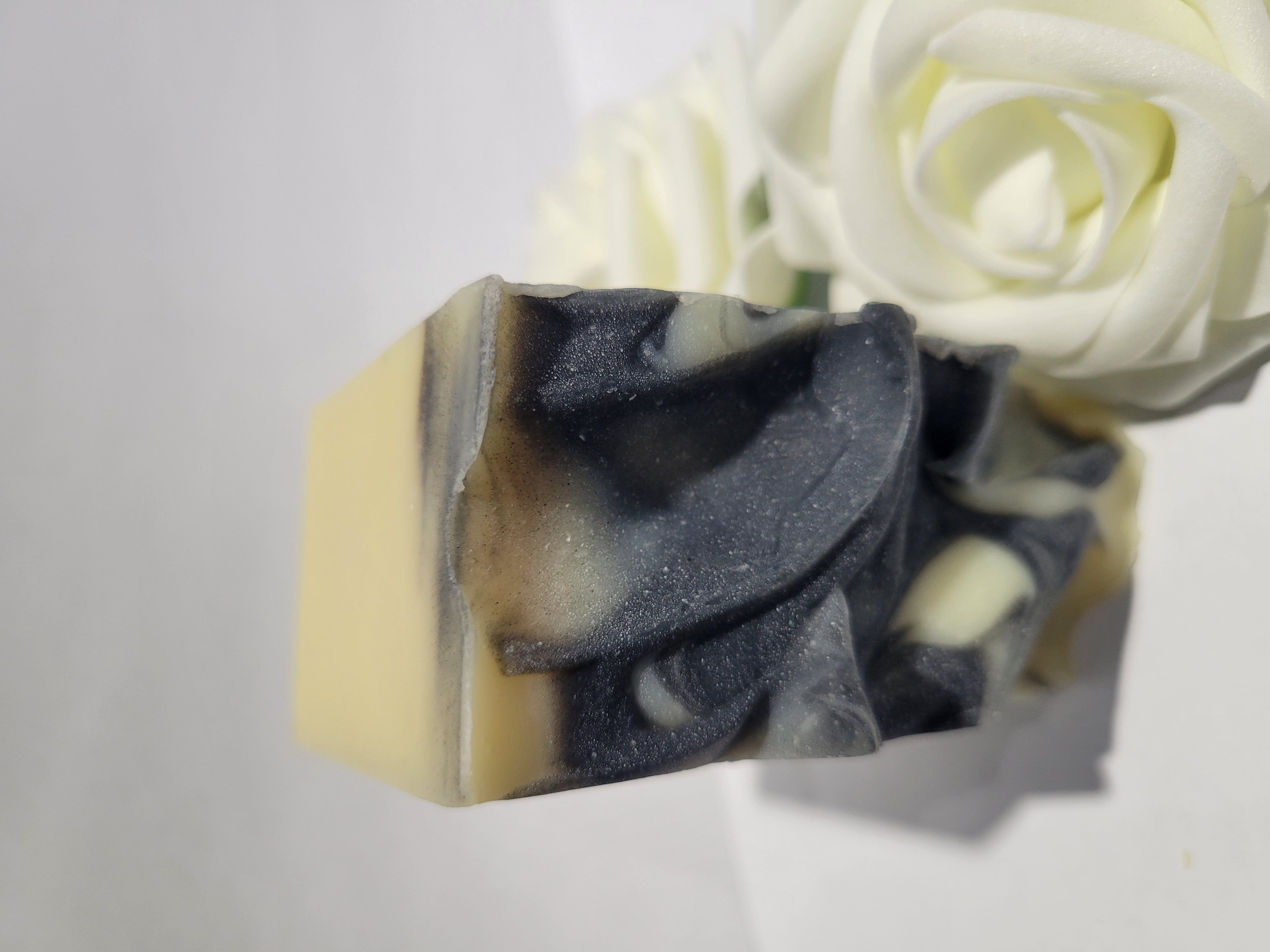 Luxury Cold-Pressed Goat Milk Soap with Shea Butter and Activated Charcoal - Swirl Design 