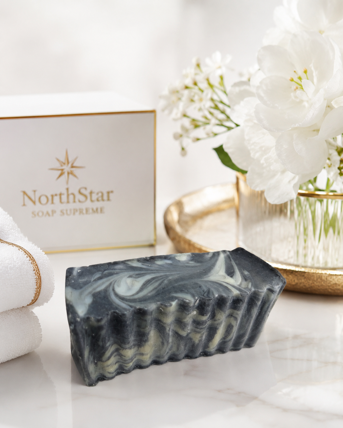 Luxury Cold-Pressed Goat Milk Soap with Activated Charcoal, French Green Clay and Lavender