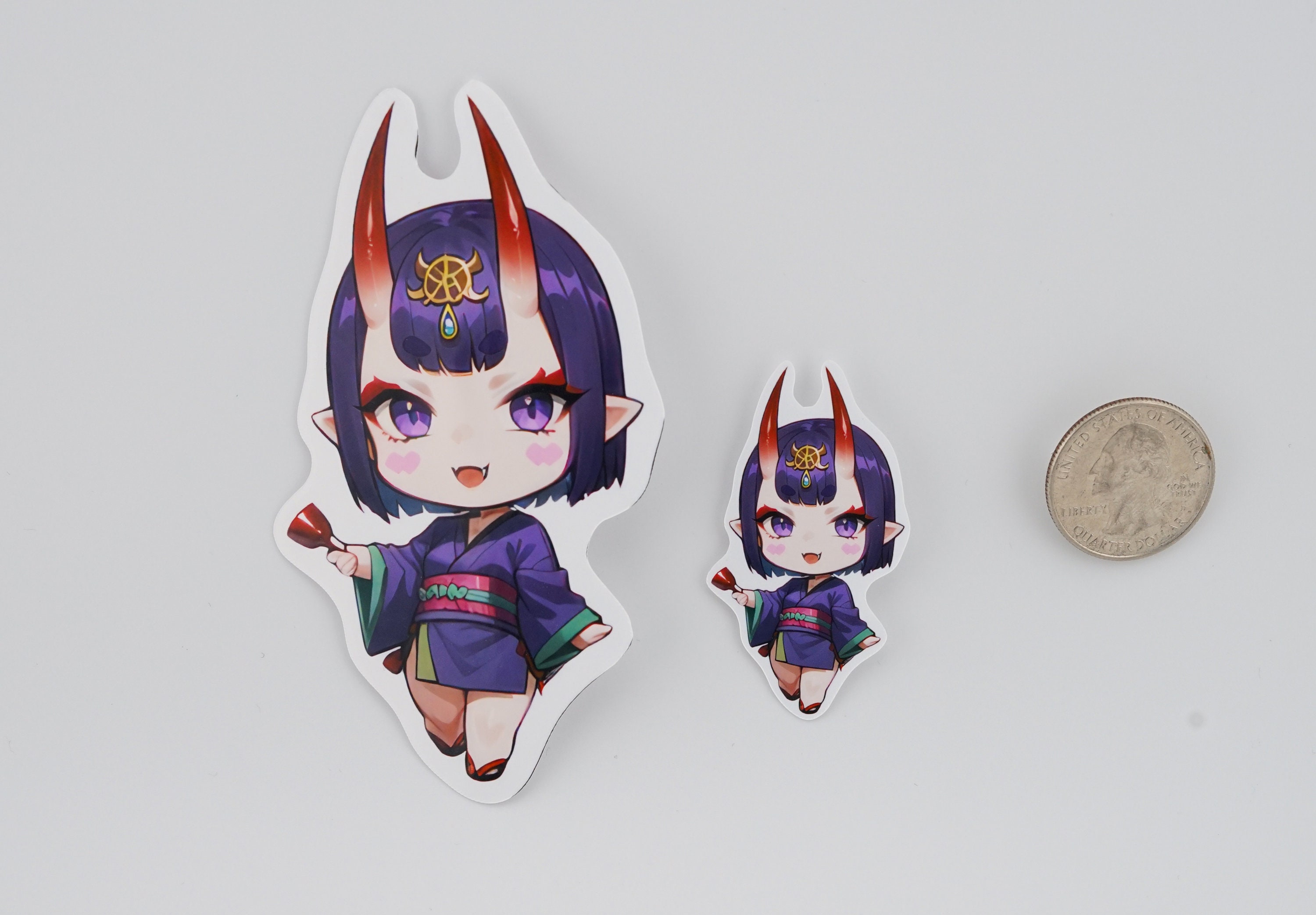 Chibi Shuten Doji - Cute Chibi Demong Girl Stickers Anime Waifu Sticker Vinyl Decal