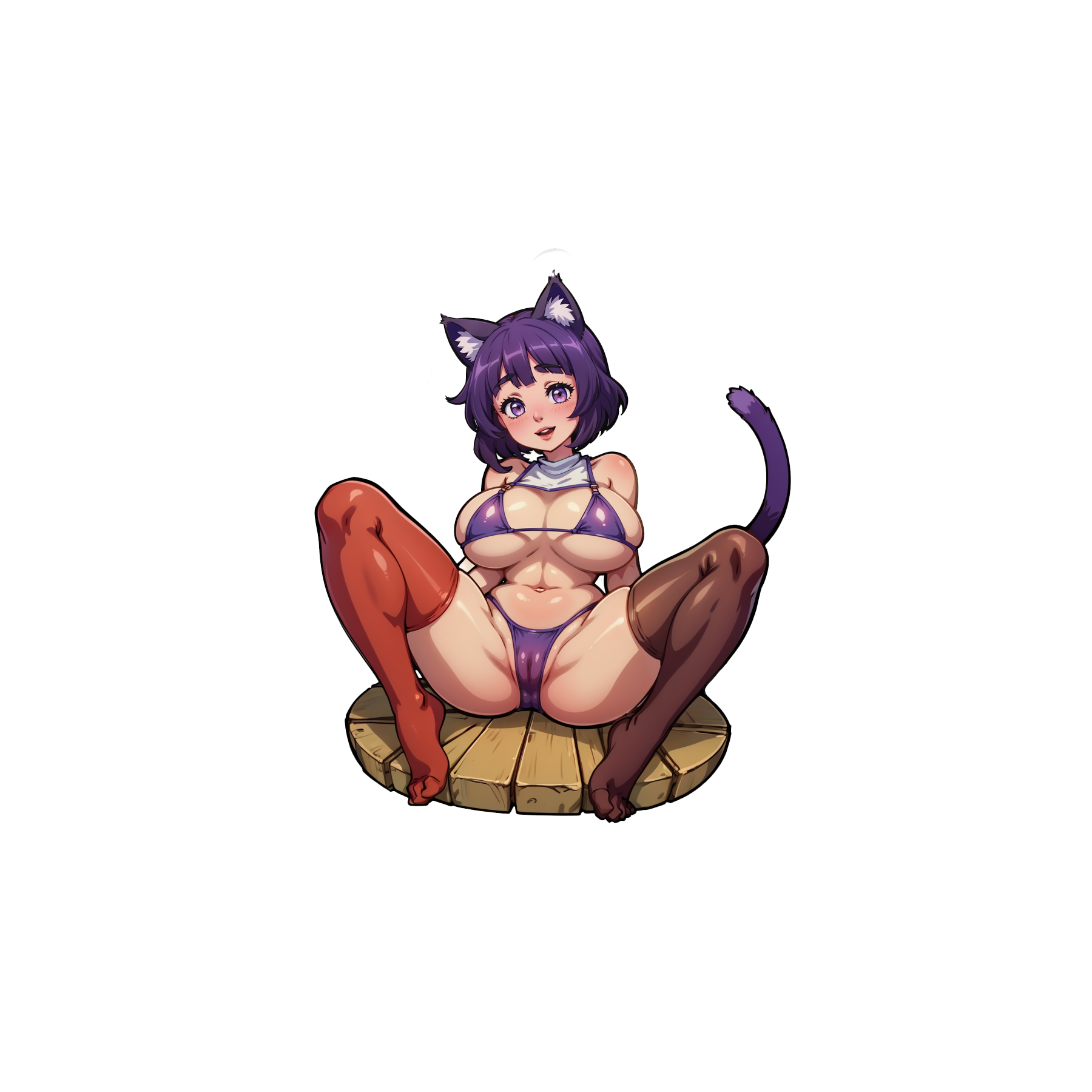 Hitoma Bikini and Thigh-highs - Lewd Oppai Anime Waifu Sticker Vinyl Decal