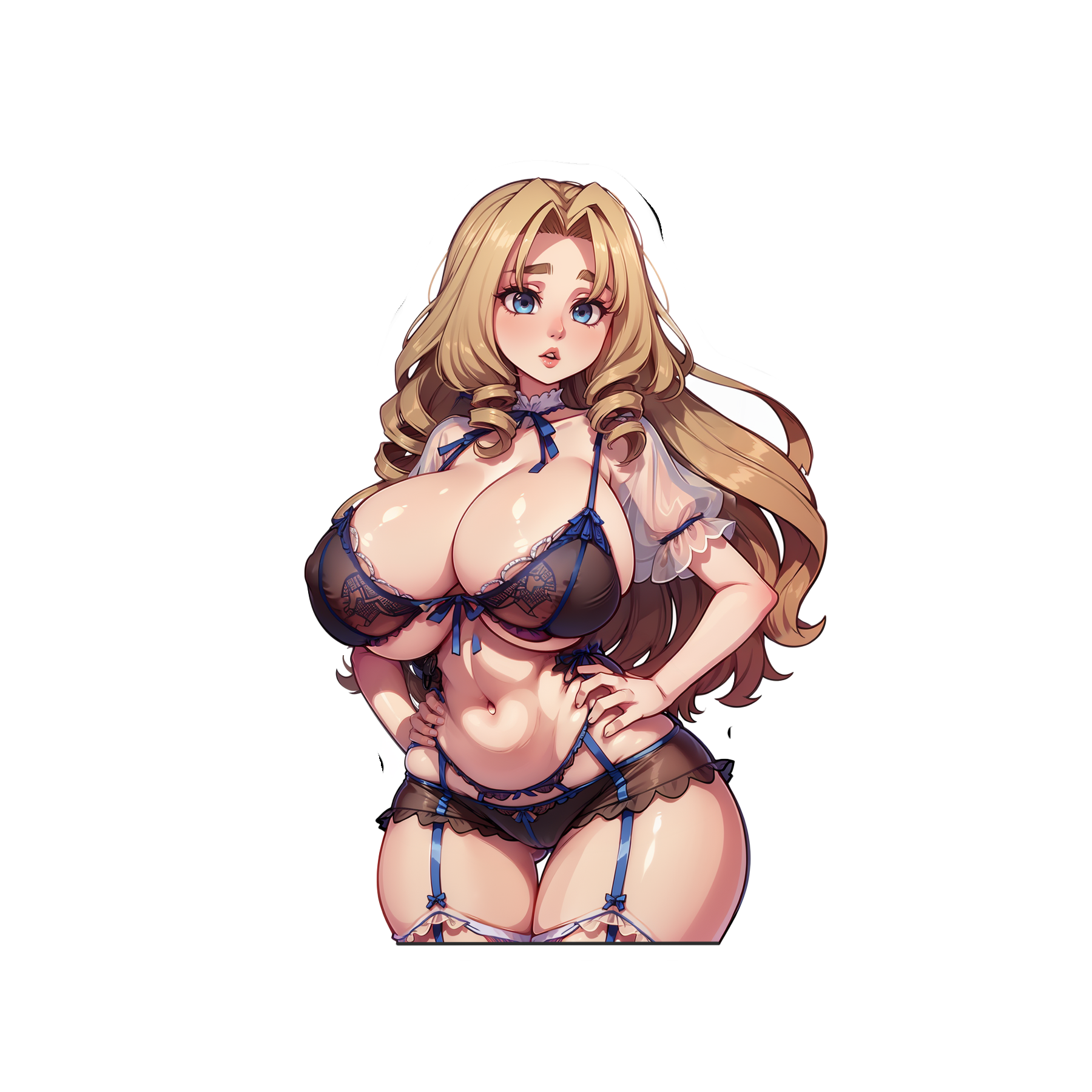 Elizabeth Lingerie - Lewd Oppai Anime Waifu Sticker Vinyl Decal