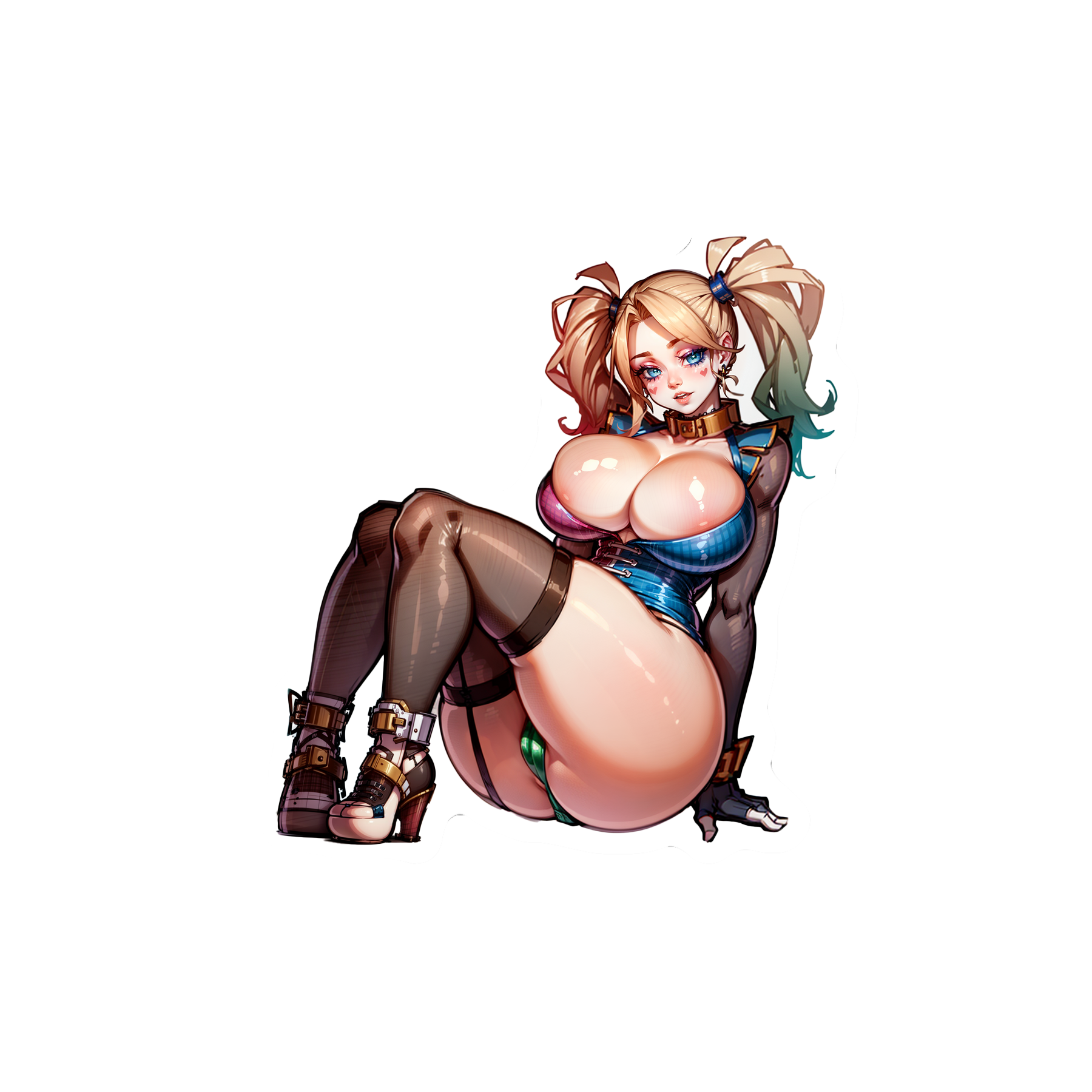 Harlequin - Lewd Oppai Anime Waifu Sticker Vinyl Decal
