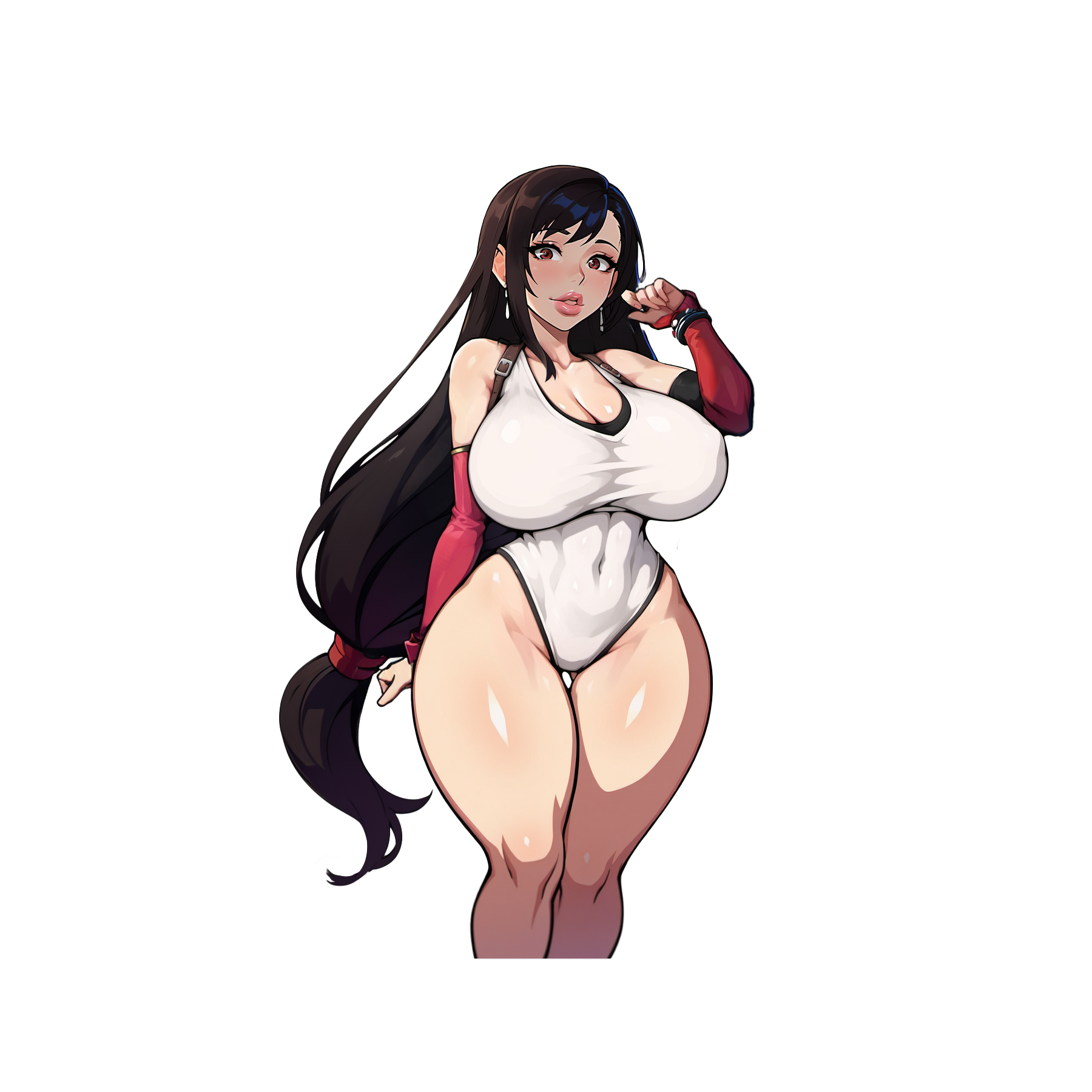 Tifa 2 Versions - Lewd Oppai Anime Waifu Sticker Vinyl Decal
