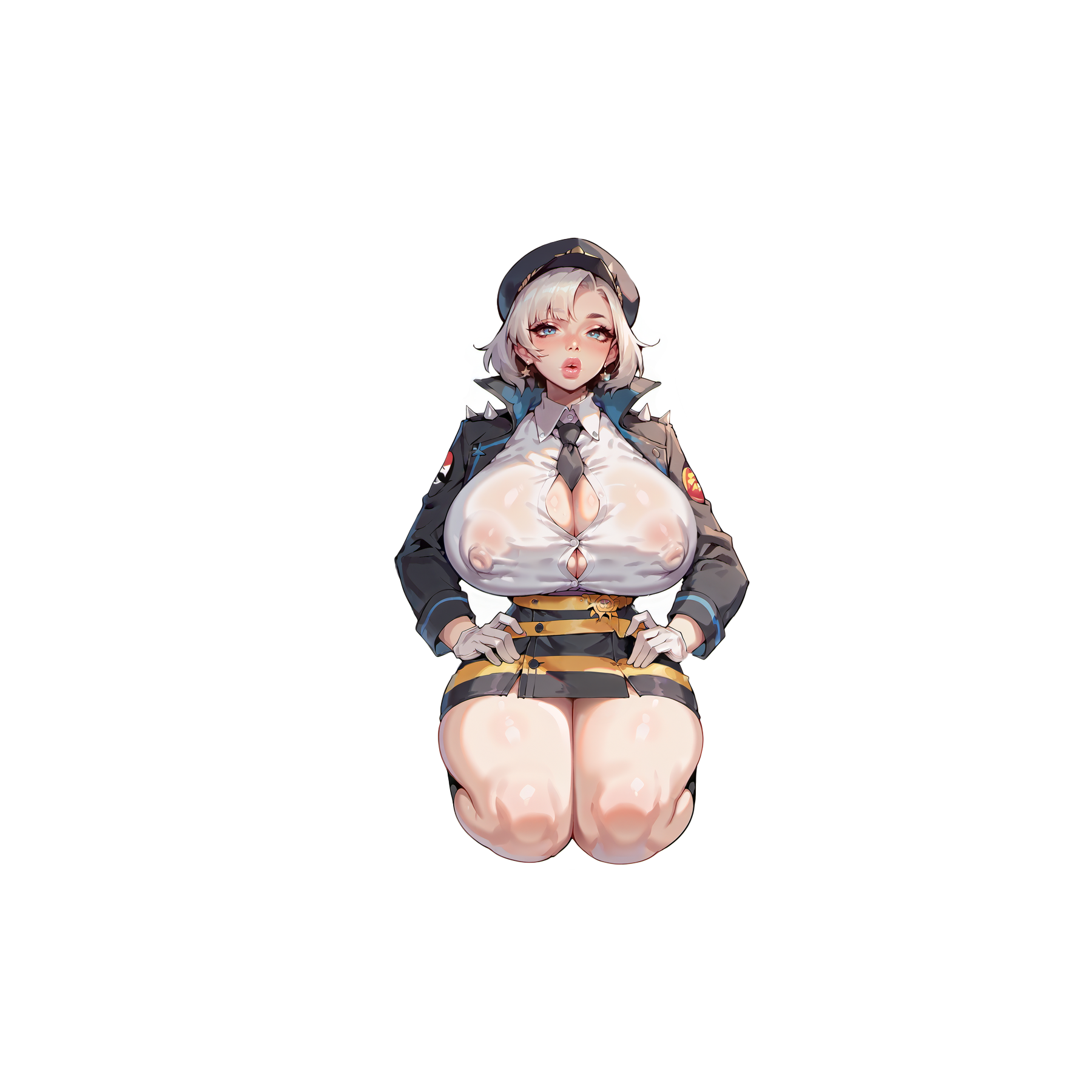 Ingo - Oppai - 2 versions! Tight white shirt!