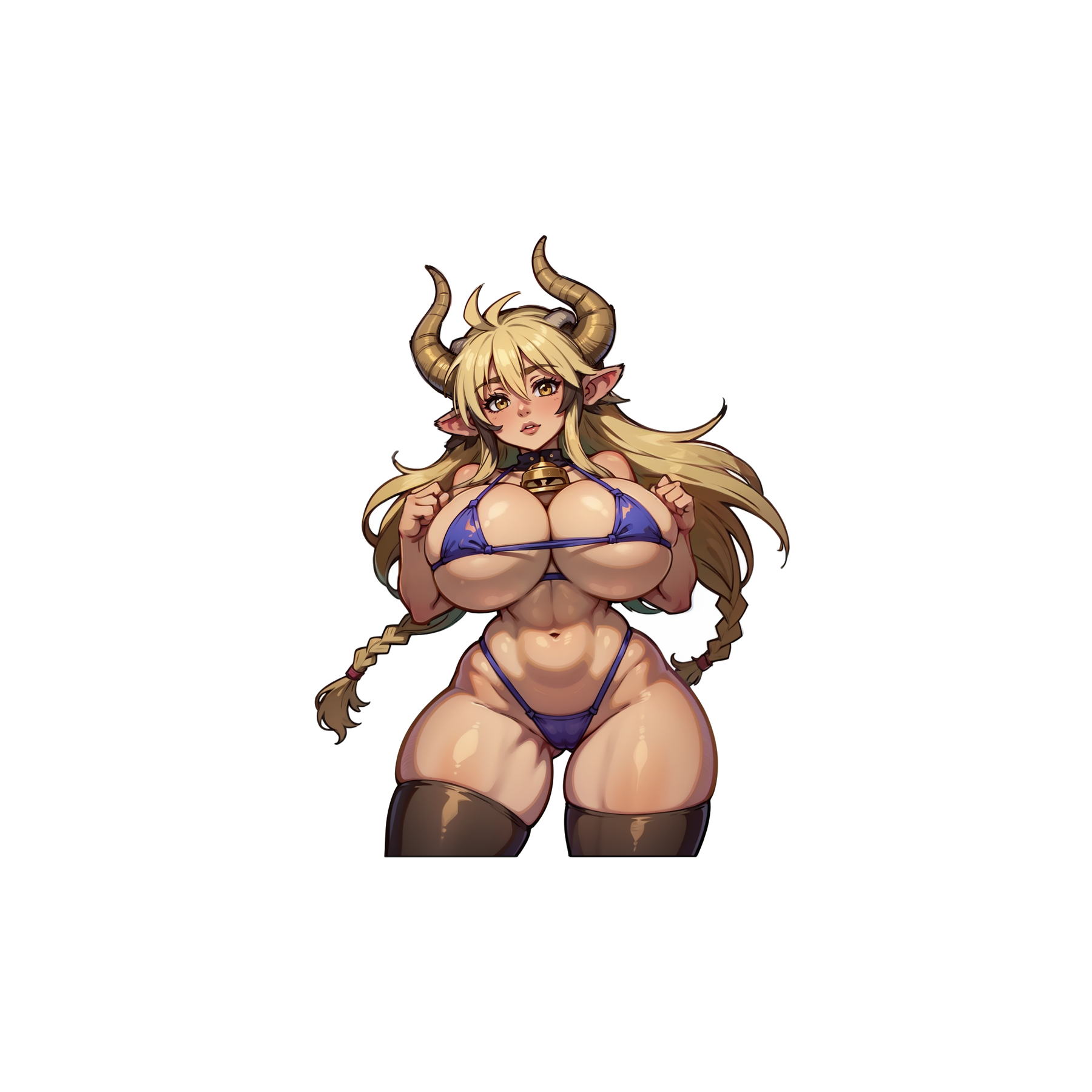 Cathyl Cowgirl Cowprint Bikini - Lewd Oppai Anime Waifu Sticker Vinyl Decal