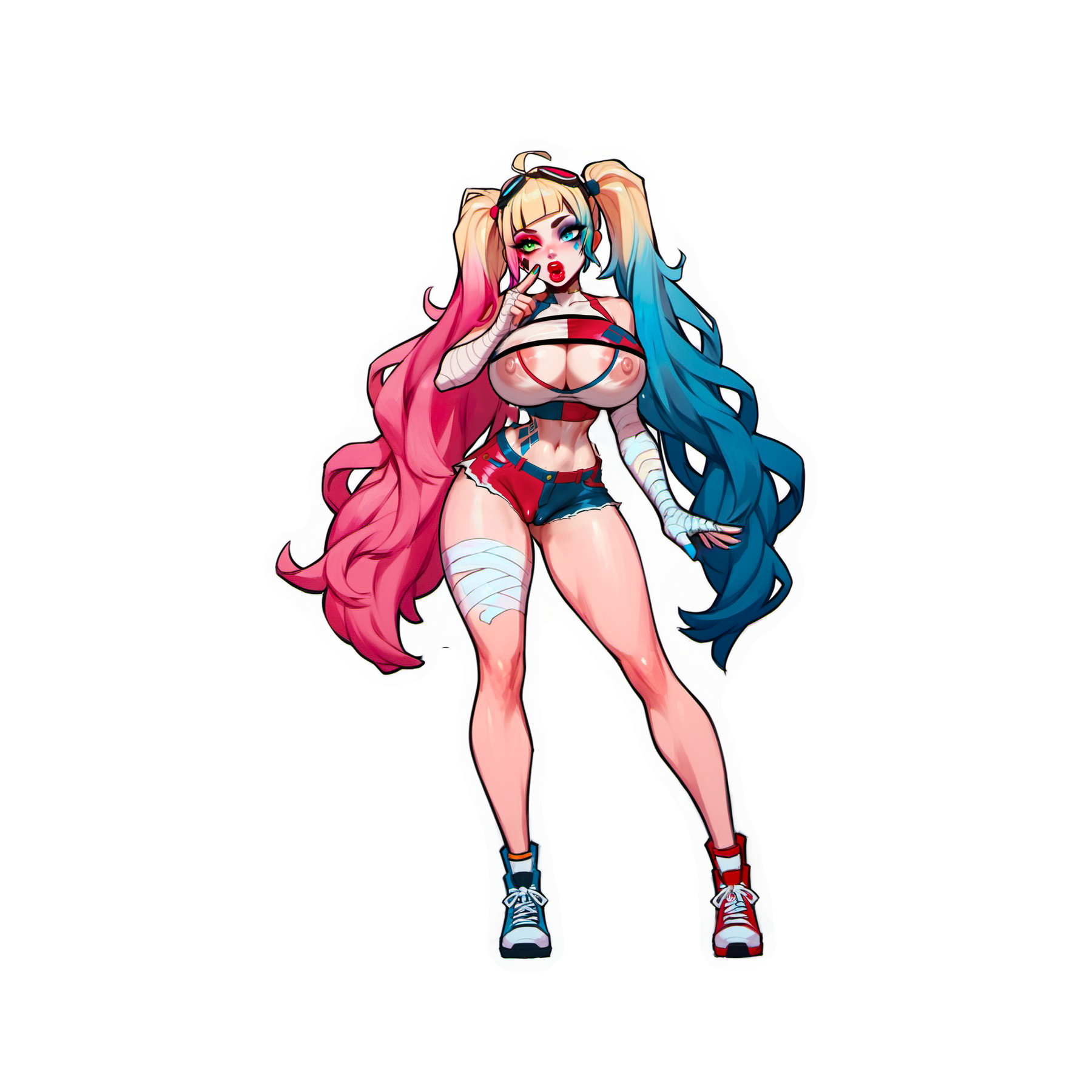 Harley Quinn - 3 Versions Sexy Harley Posing in her booty shorts
