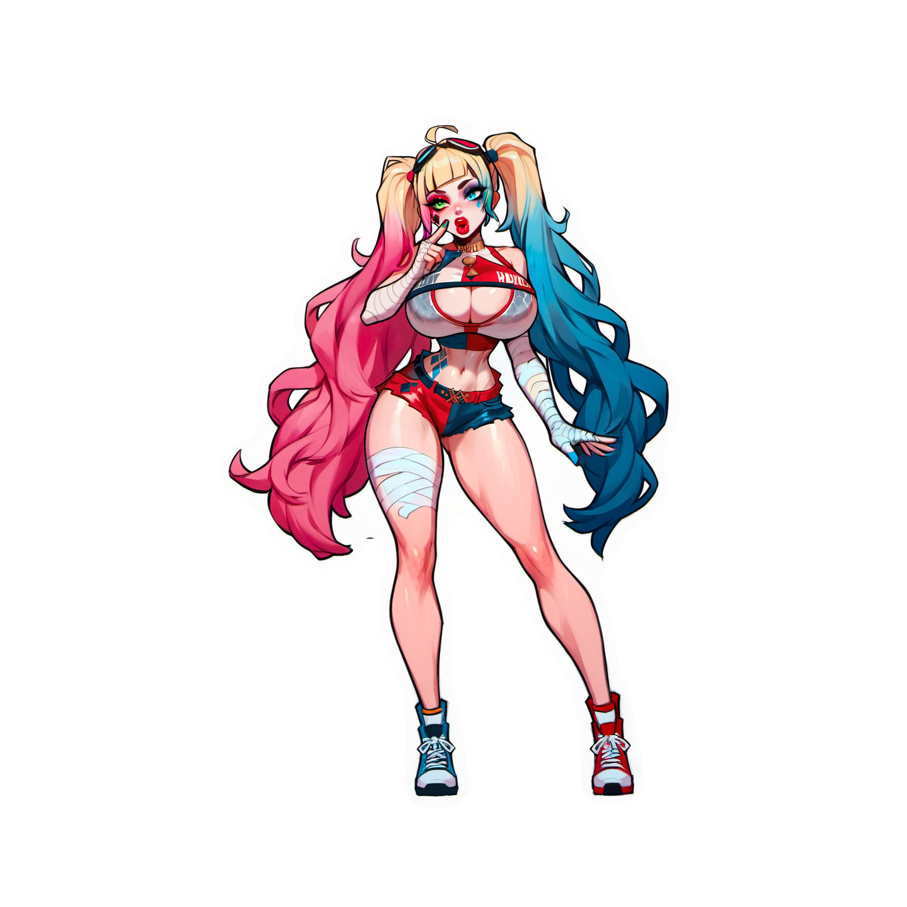 Harley Quinn - 3 Versions Sexy Harley Posing in her booty shorts