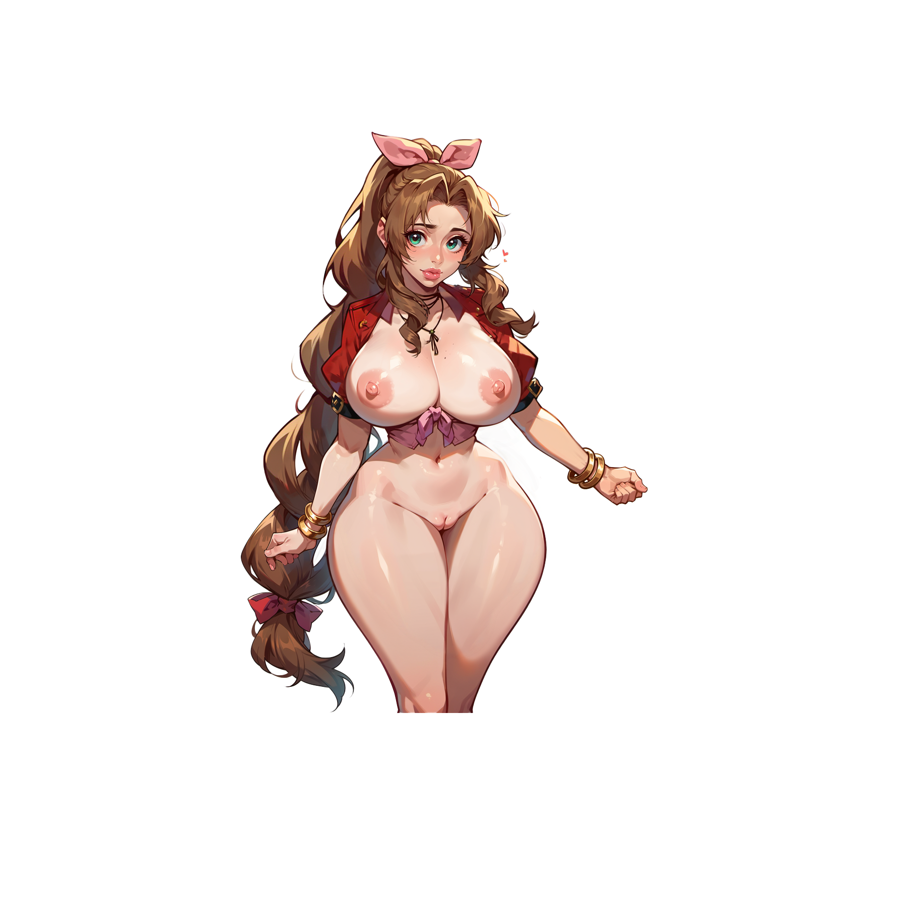Aerith Gainsborough 3 Versions - Lewd Anime Sticker from Final Fantasy
