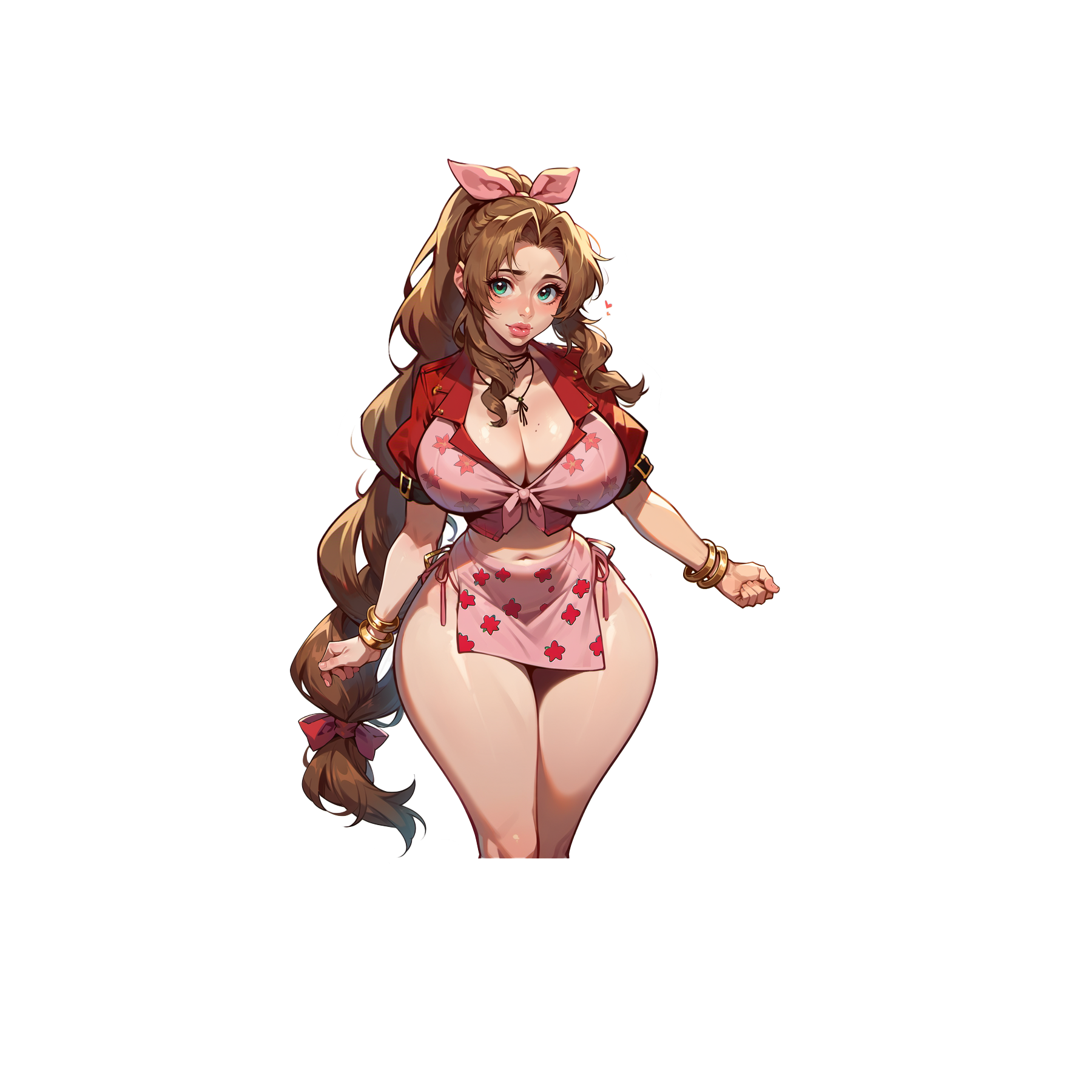 Aerith Gainsborough 3 Versions - Lewd Anime Sticker from Final Fantasy