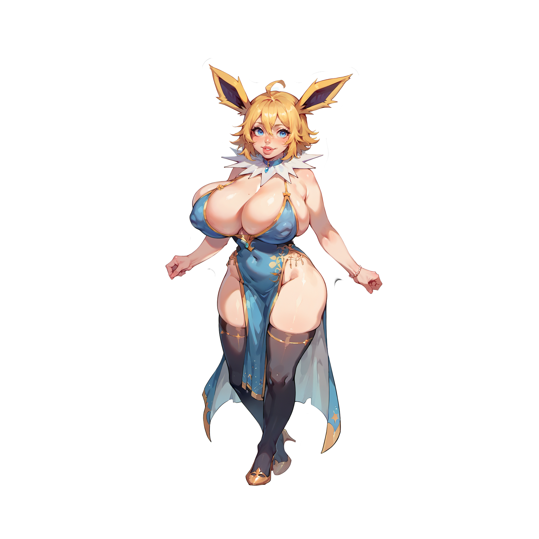 Jolteon Cosplay - 2 versions available! Cosplaying as Jolteon, blue evening gown