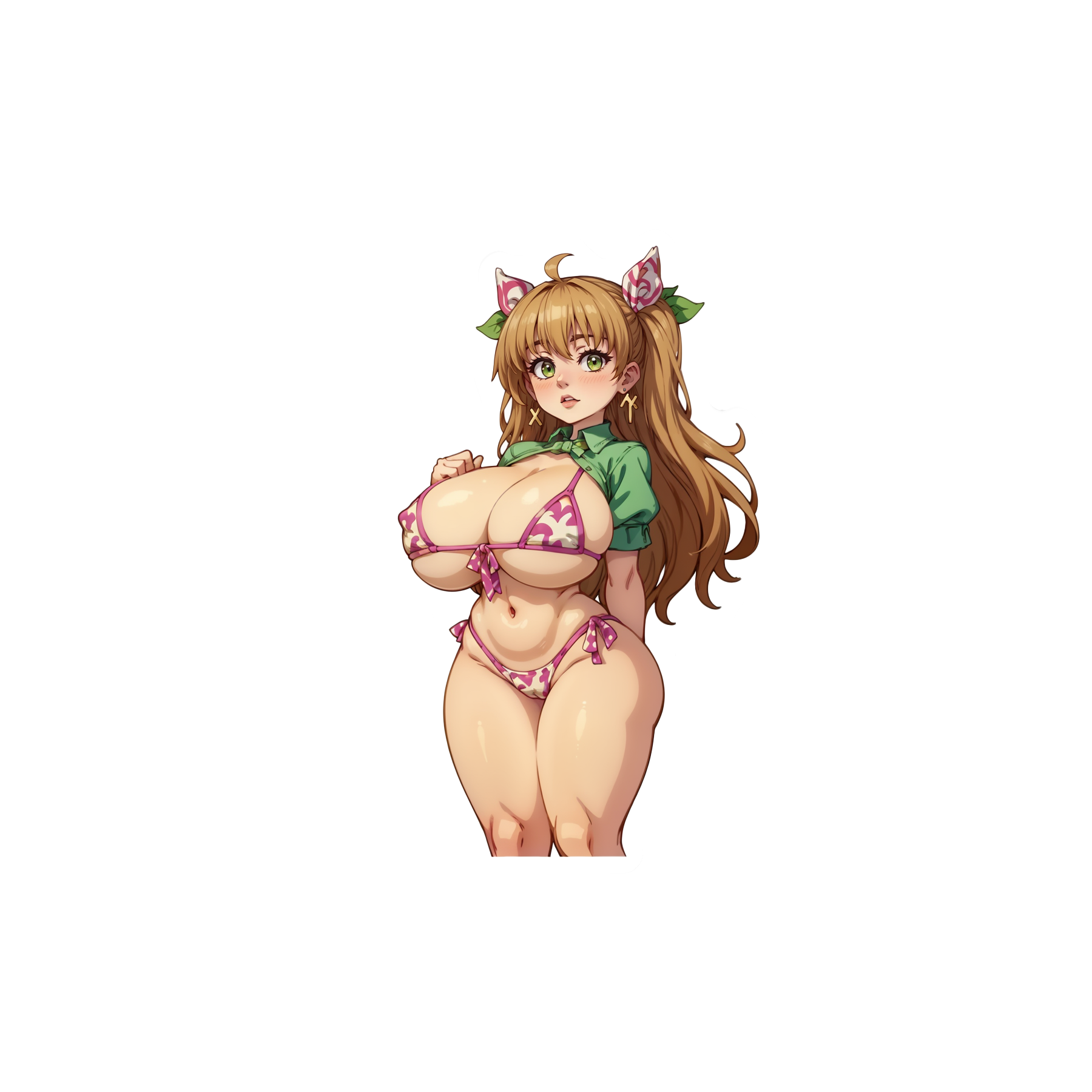 Kitzuki Cowprint Bikini - Lewd Oppai Anime Waifu Sticker Vinyl Decal