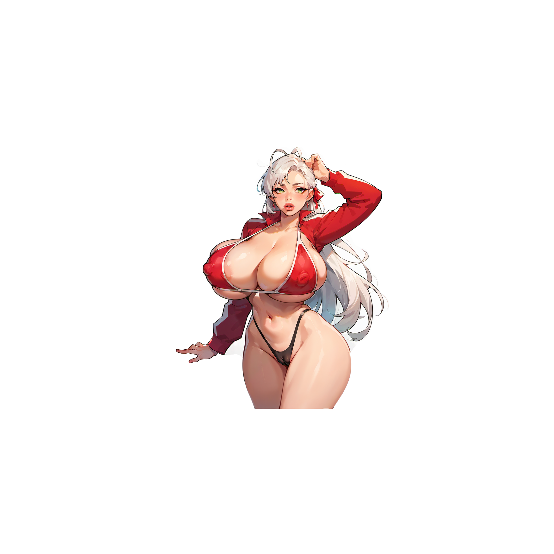 Rossweisse - 3 versions available! Beautiful silver haired woman in red