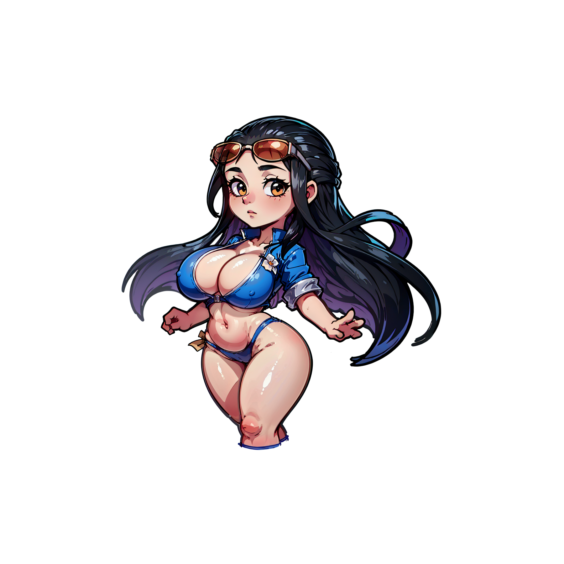 Chibi Nico- Lewd Oppai Anime Waifu Sticker Vinyl Decal