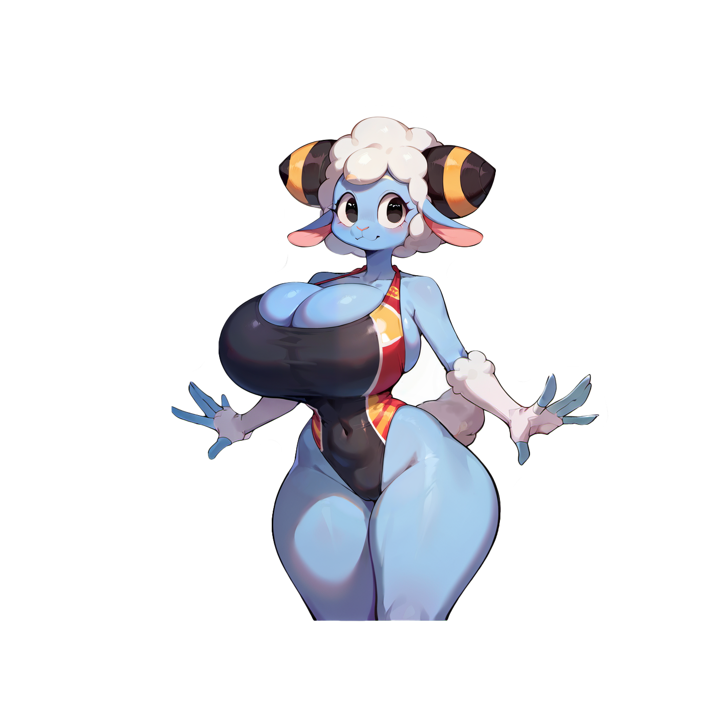 Mereep the blue sheep - Fem and Alternate versions! 5 versions!