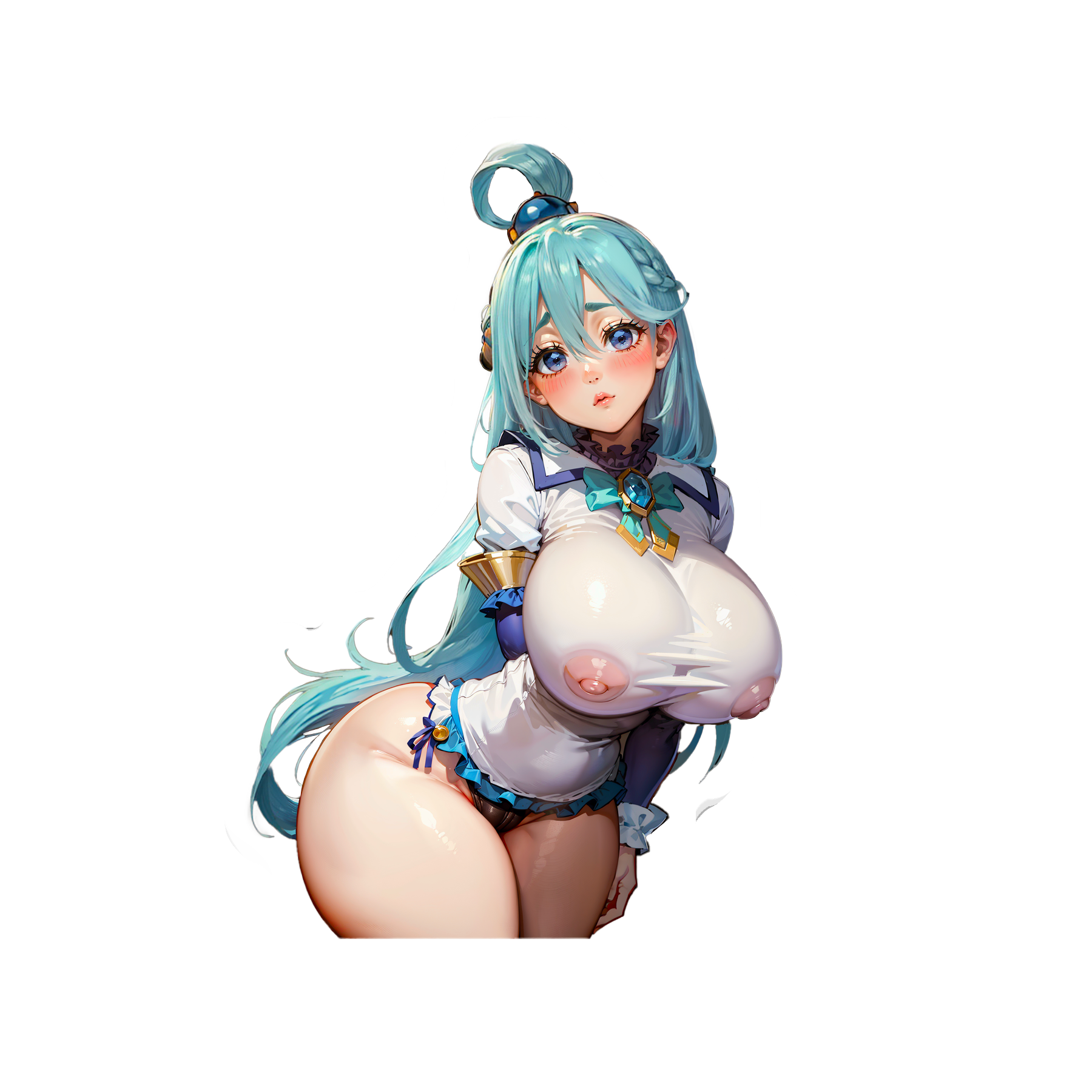 Aqua - Lewd Oppai Anime Waifu Sticker Vinyl Decal
