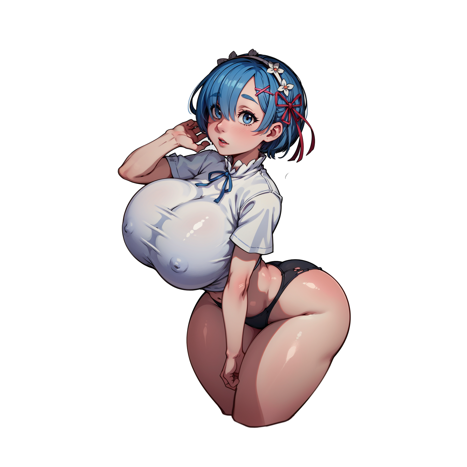 Oppai Rem - Lewd Oppai Anime Waifu Sticker Vinyl Decal