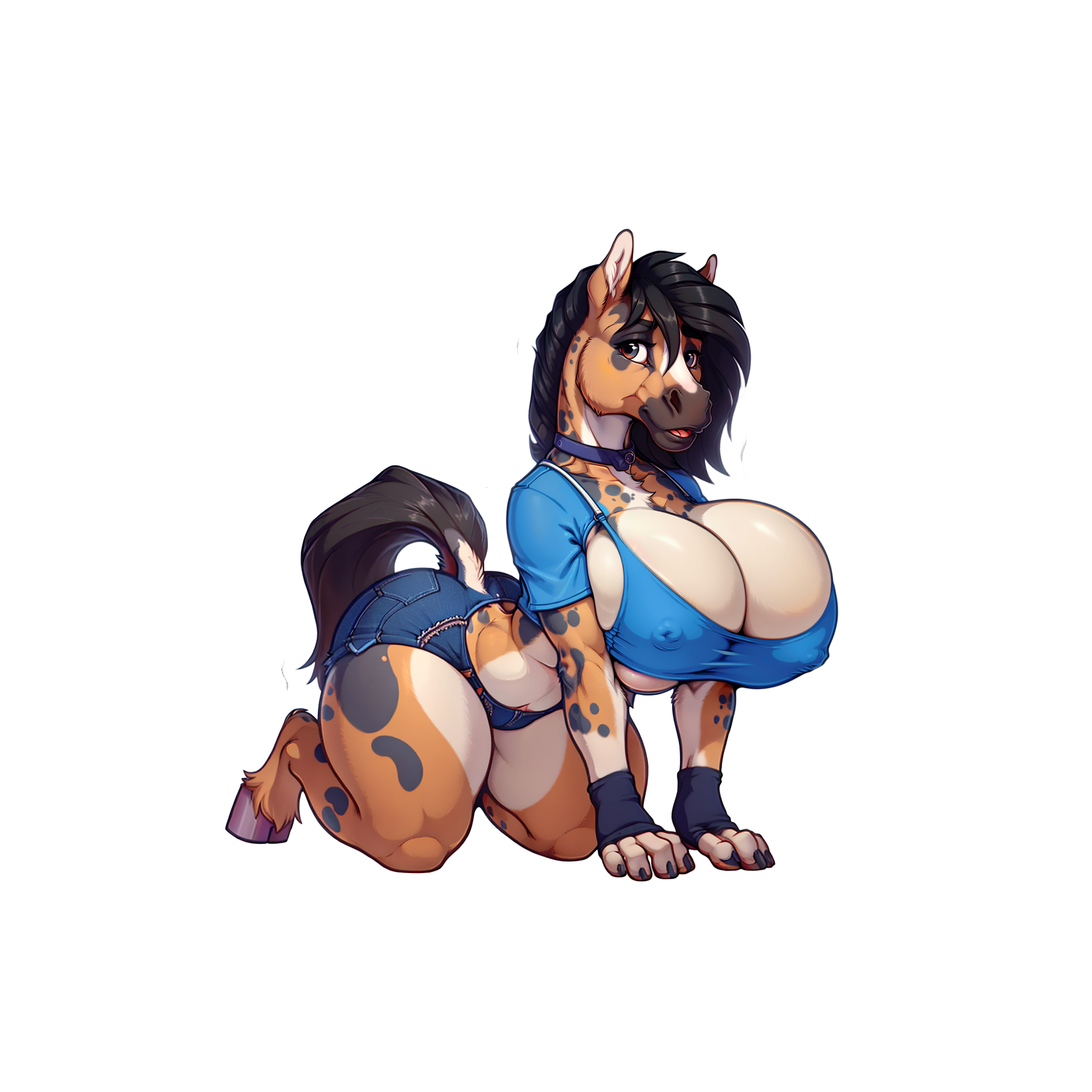 Oppair Horse Girl - Lewd Oppai Anime Waifu Sticker Vinyl Decal Furry