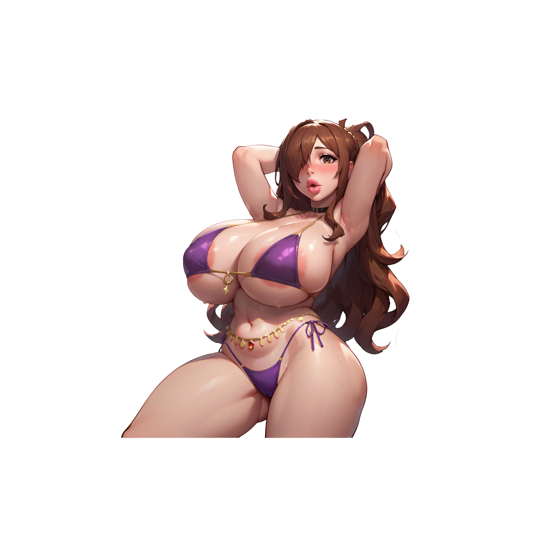 Wiz - Konosuba - Oppai - Beautiful woman in a purple bikini showing it all!