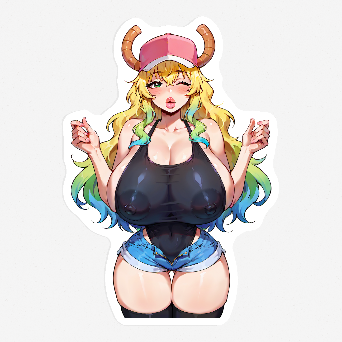 Lucoa - Jean Shorts and Swimsuit