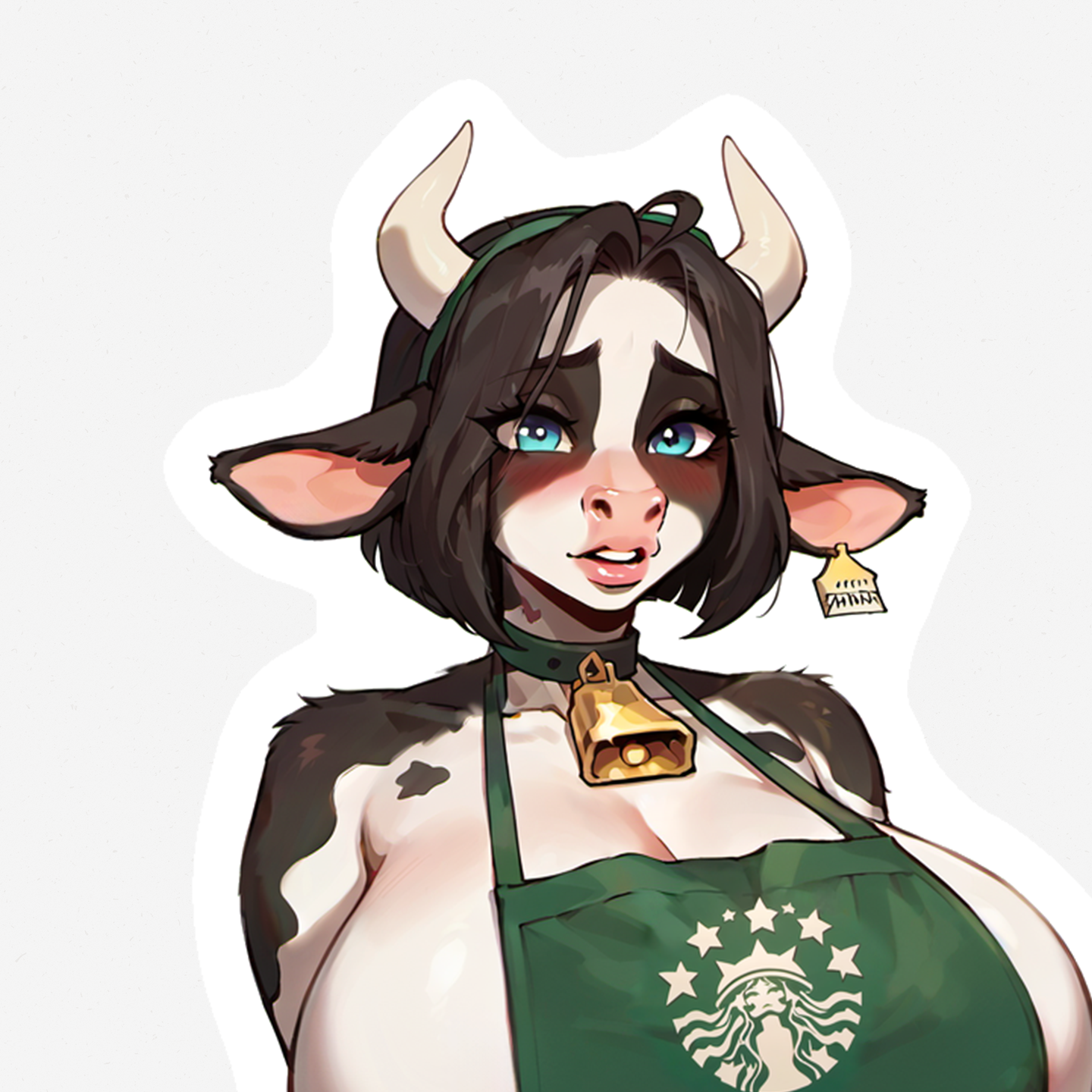 Annabell - Naked Apron, Anime Girl Sticker Adult, Lewd Cowgirl Decal for Weebs, NSFW Art, Oppai Manga, Rule 34, Waifu, Mature Anime Sticker