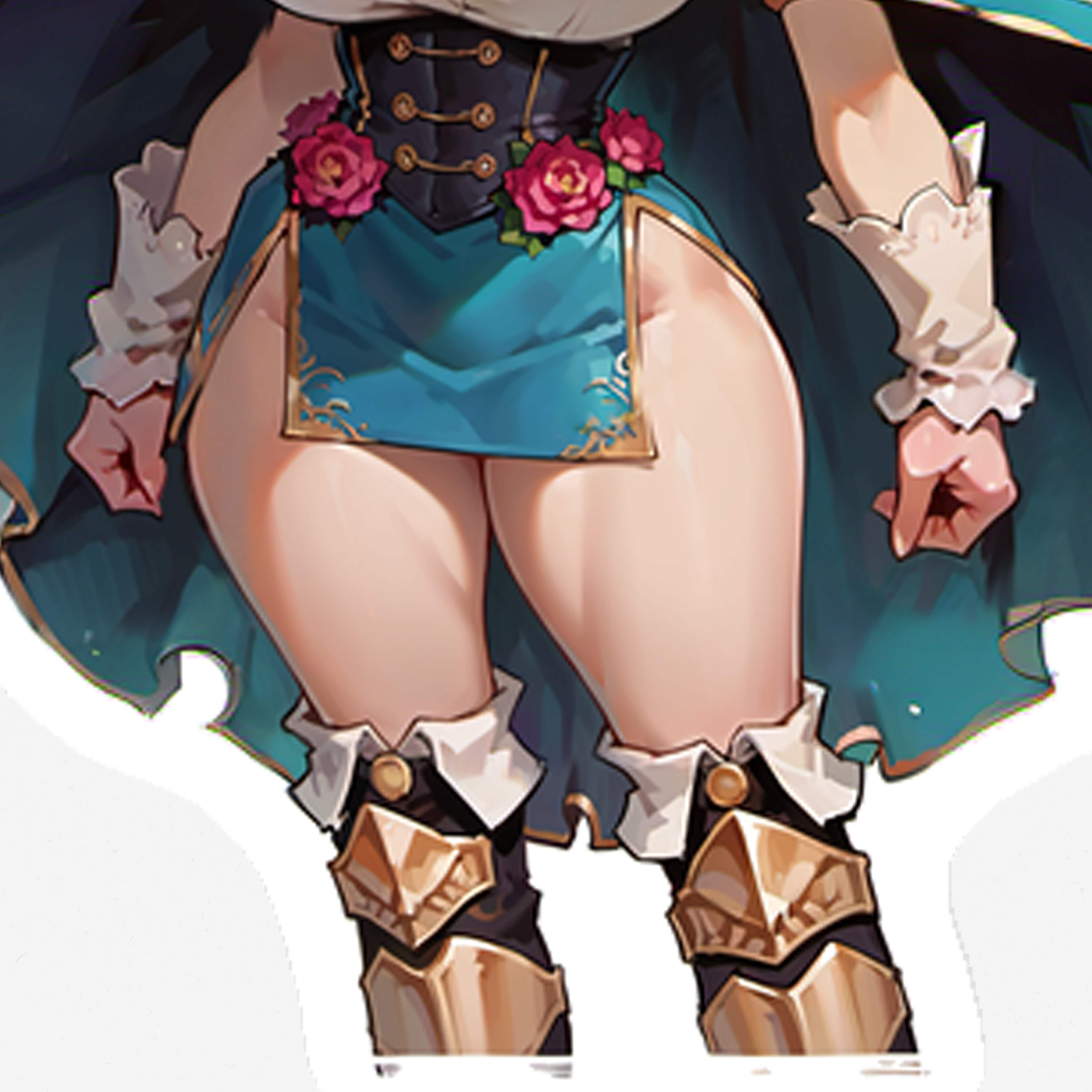 MF - Stickers Anime - Mature Oppai Pirate Girl Decal - Lewd NSFW Green Cape Art - Adult Manga Design for Collectors