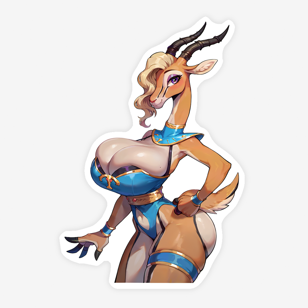 Gazelle Girl - Furry Sticker - 2 versions