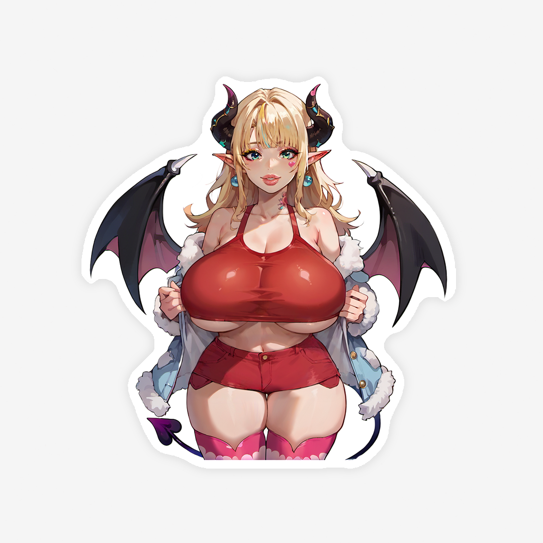 Coco - Succubus in white jacket. Shorts and Bikini version