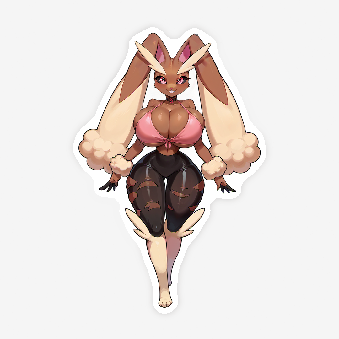 Lopunny - Beautiful Anthro Girl in pink Bikini - 7 Versions