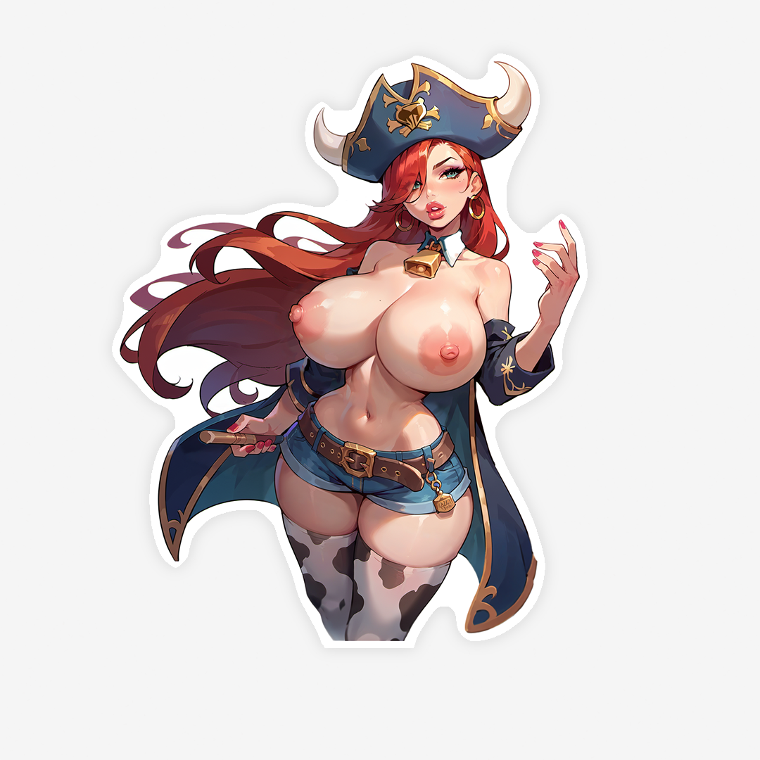 Miss Fortune 3 versions available! Cow print bikini, short shorts, pirate hat