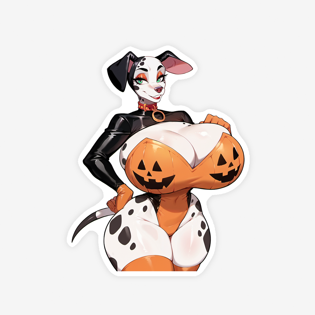 Daisy - Luscious Pumpkin costume - Dalmatian Anthro Woman 2 Versions