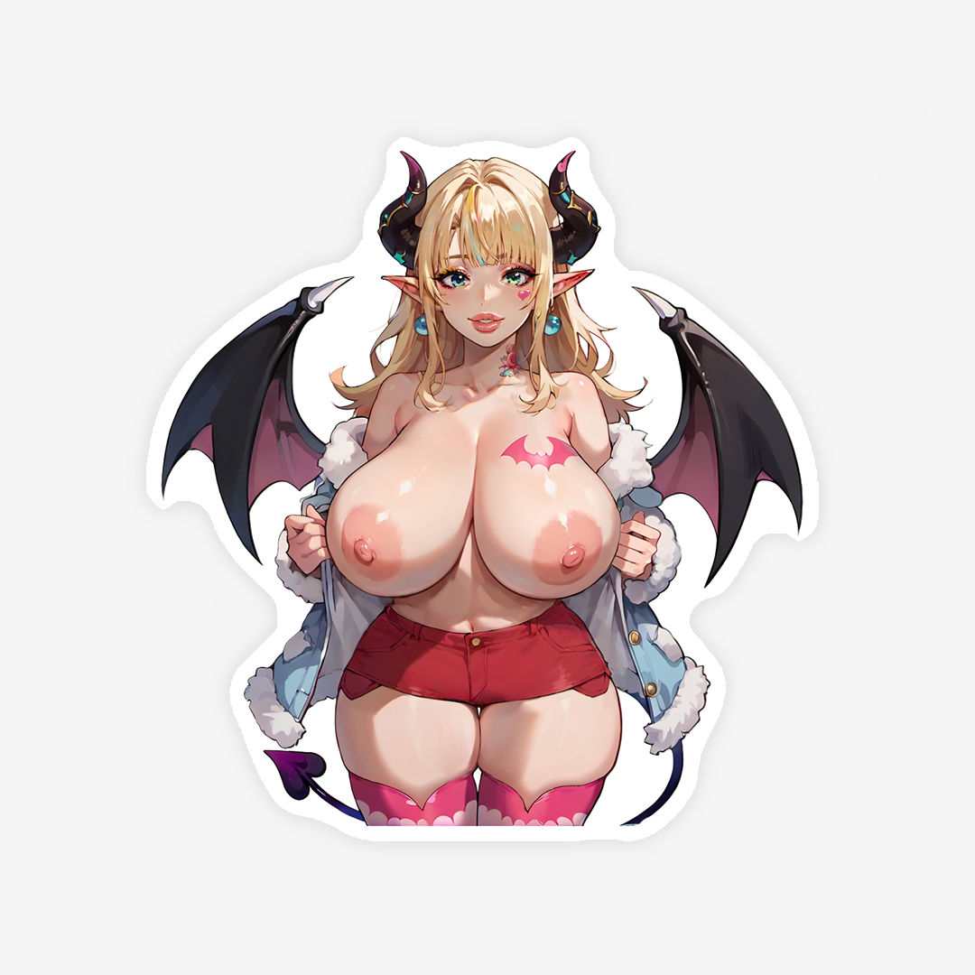 Coco - Succubus in white jacket. Shorts and Bikini version