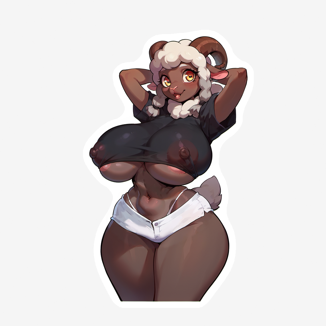 Luna - 6 Versions - Oppai Sheep Anthro Girl!