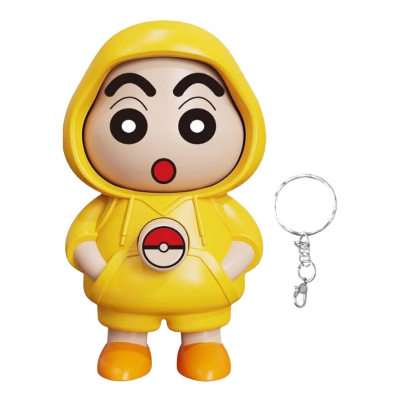 Shin-chan Yellow Hoodie Figure with Keychain