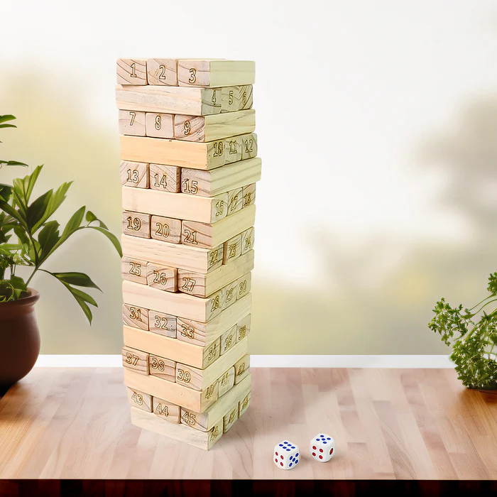Wooden Numbered Jenga Game