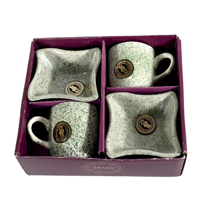 🍵 Ceramic Tea & Mug Set (4 Pcs) - Perfect for Every Occasion! 🎉