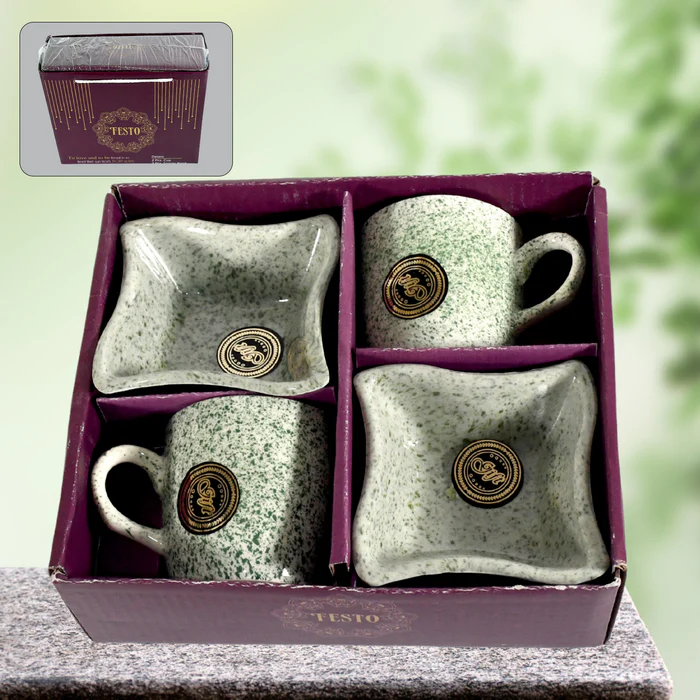 🍵 Ceramic Tea & Mug Set (4 Pcs) - Perfect for Every Occasion! 🎉
