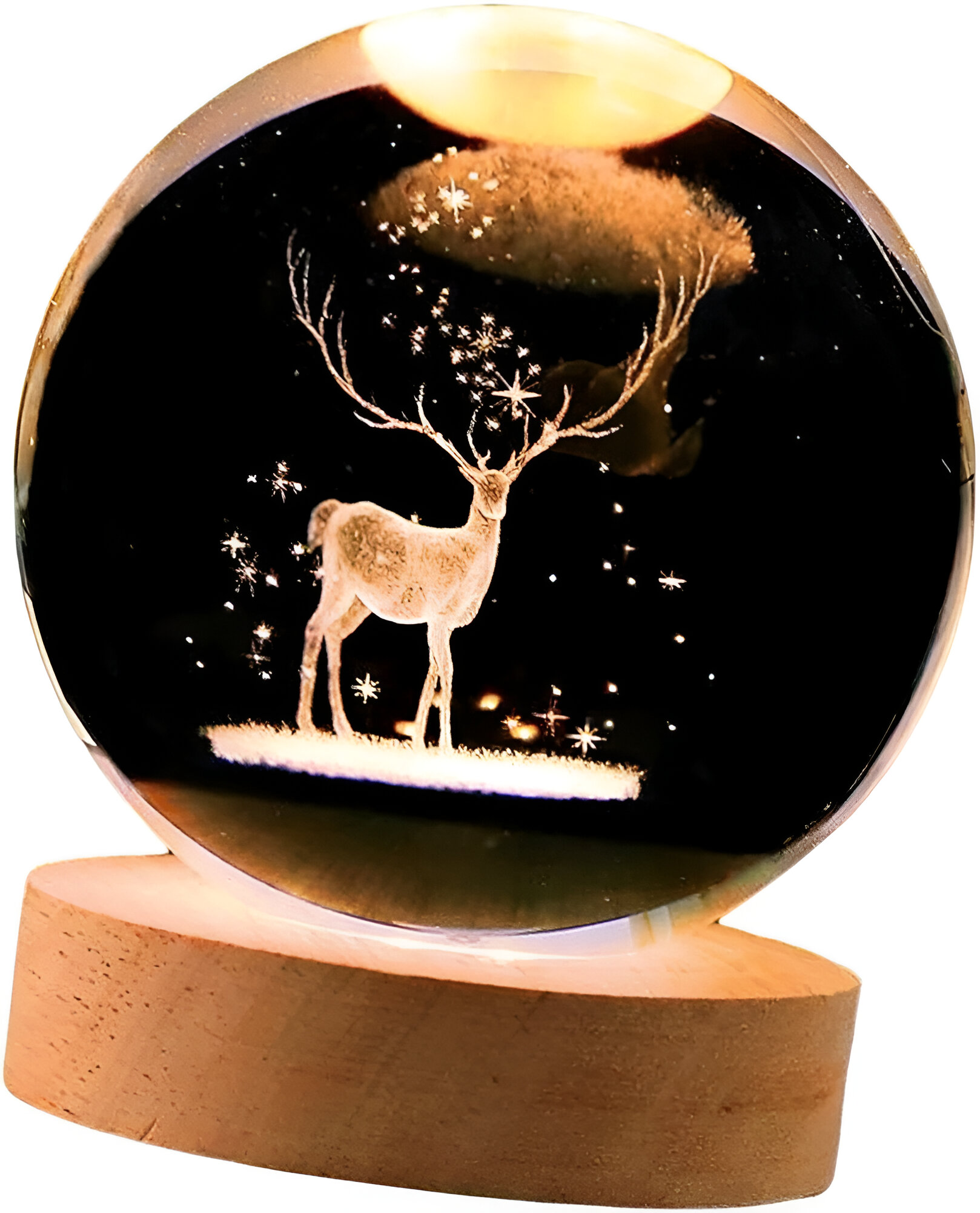 Deer Crystal Ball Lamp