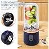 Portable Blender Electric Juicers Fruit Mixers USB Rechargeable Smoothie Mini Personal Juicer 6 Blades 3Gears With 1500 Mah Rechargeable Battery-Smoothie Blender(Blue)