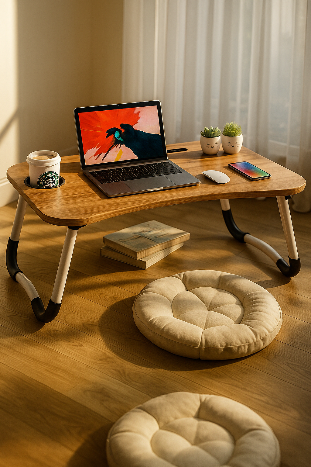 kvitaluxedepotStudy Table Bed Table Premium Laptop Table/and Portable Writing Desk for Office/Home/School (Wood)