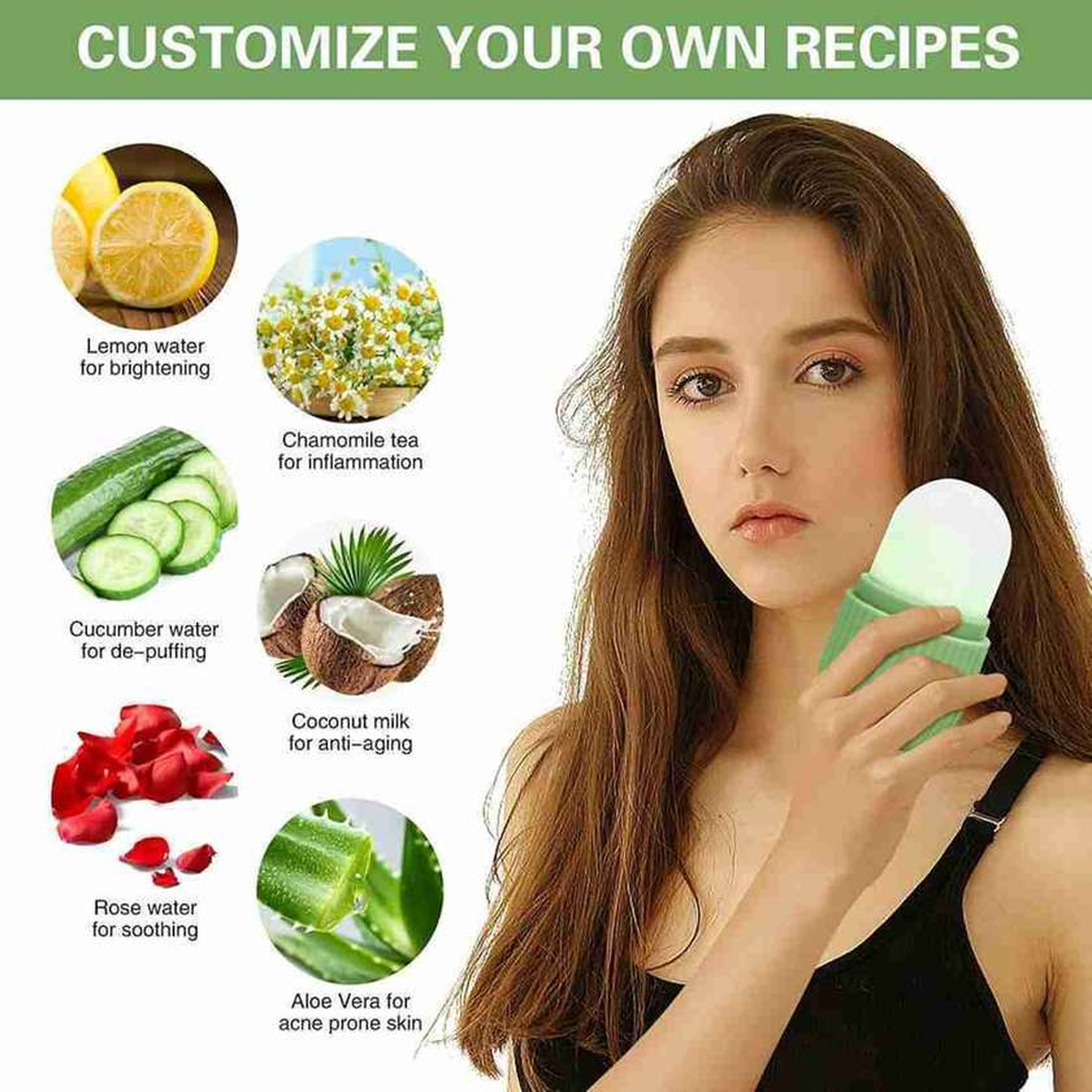 ce Roller for Face Massager | Reusable Ice Holder Tool for Glowing & Clear Skin | Easy to Use and Carry | Cold Massage Therapy for Skin 