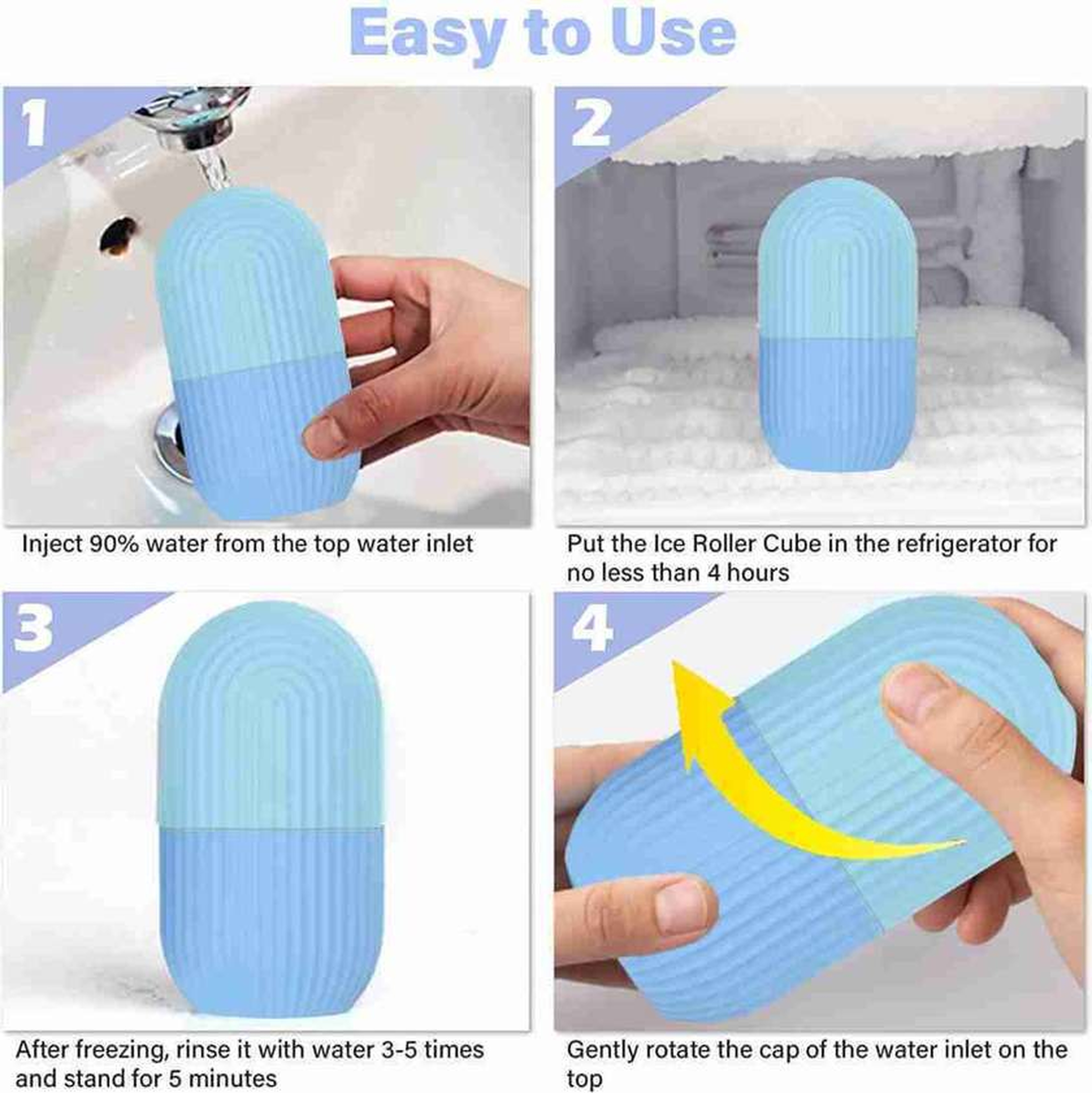 ce Roller for Face Massager | Reusable Ice Holder Tool for Glowing & Clear Skin | Easy to Use and Carry | Cold Massage Therapy for Skin 