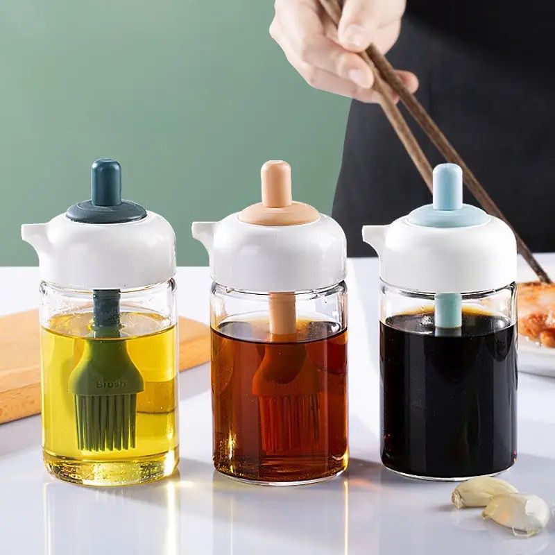 Oil and Sauce Dispenser Bottles with Silicone Brush
