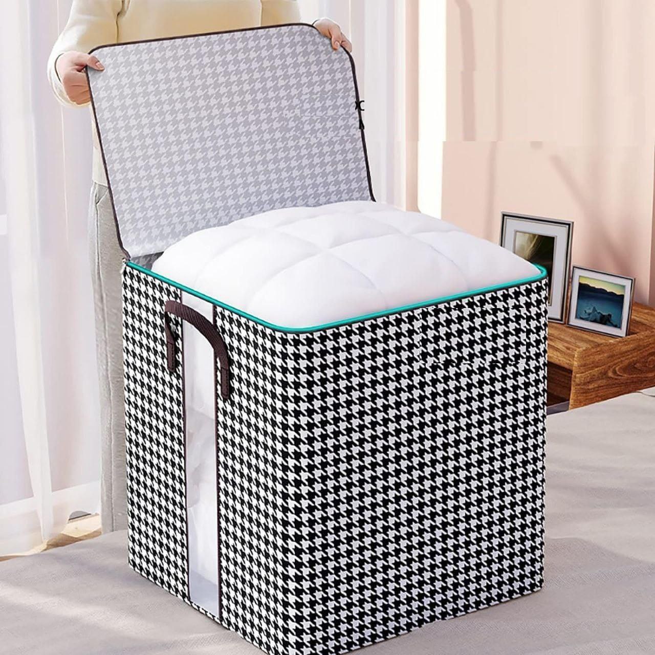Large Houndstooth Storage Box