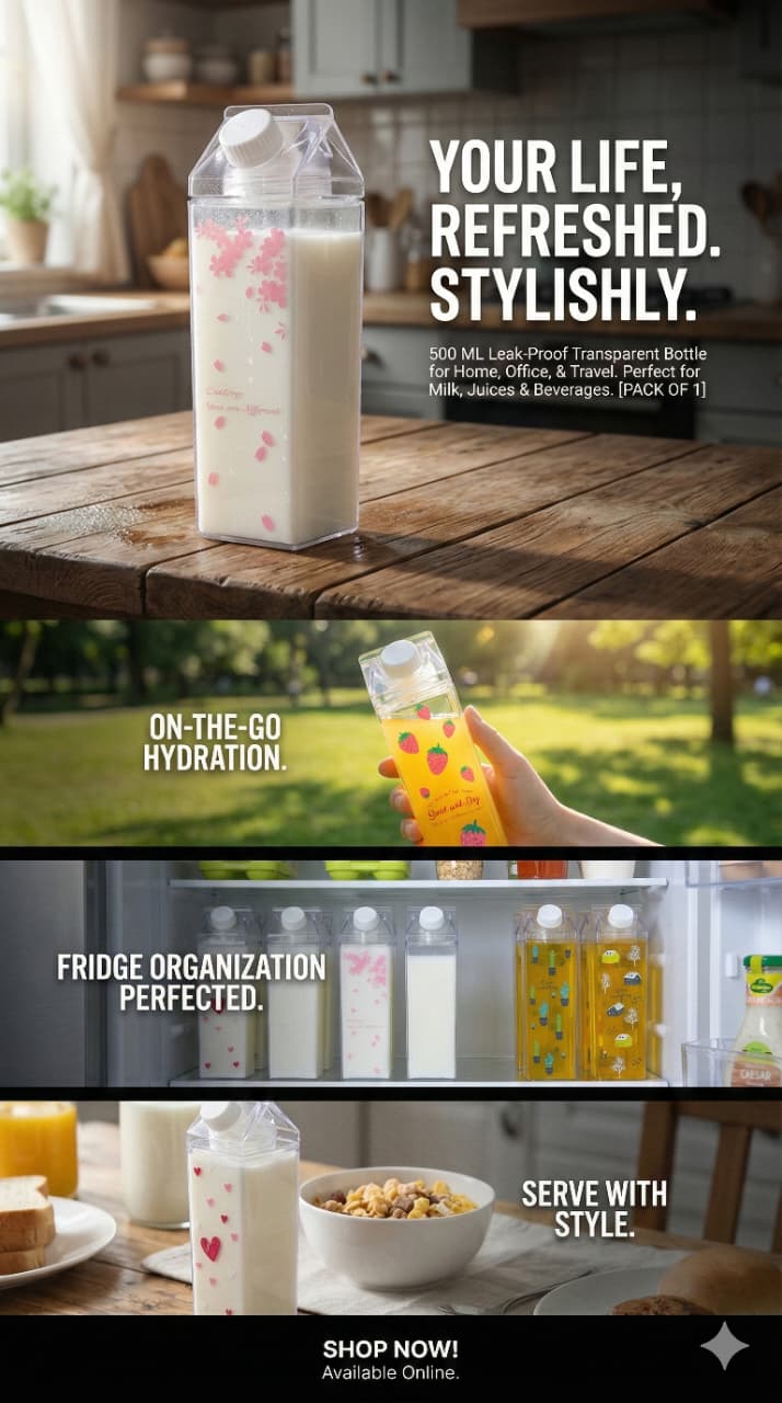 500 mL Leak-Proof Transparent Bottle